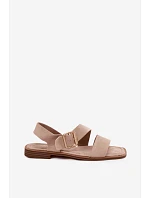 Dámské sandály na ploché podrážce Béžové se zlatou sponou Verissea