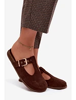 Dámské Mule z umělé semišové hnědé Melvia
