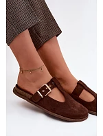 Dámské Mule z umělé semišové hnědé Melvia