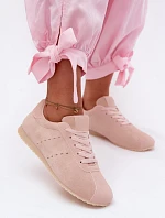 Dámské tenisky z eko semiše nízké růžové Melvelin