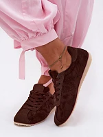 Dámské tenisky z eko semiše nízké čokoládové Melvelin