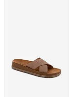 Kožené Semišové Dámské Pantofle model 22120786 Béžové - Maciejka