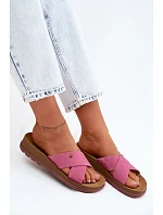 Kožené semišové dámské pantofle Maciejka P7504-15 Růžové