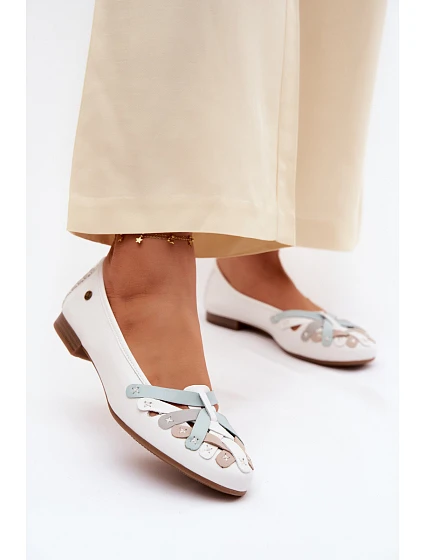 Kožené baleríny Maciejka P7542-11 Bílé Kožené baleríny Maciejka P7542-11 Bílé