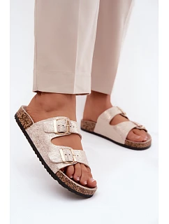 Dámské pantofle s kovovými ozdobami Zlaté Dobby