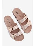 Dámské pantofle s kovovými ozdobami Zlaté Dobby