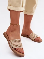 Dámské ploché béžové pantofle Fendi