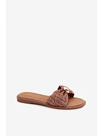 Dámské Pletené Sandály S Zlatým Detalem Hnědé Goldie