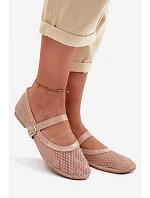 Síťové baleríny s páskem Béžové Gaia