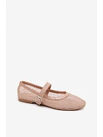 Síťové baleríny s páskem Béžové Gaia