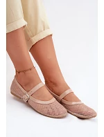 Síťové baleríny s páskem Béžové Gaia