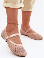 Síťové baleríny s páskem Béžové Gaia