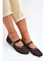 Síťové baleríny s páskem Černé Gaia