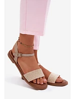 Dámské sandály na nízkém podpatku Zlaté Lumina