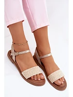 Dámské sandály na nízkém podpatku Zlaté Lumina