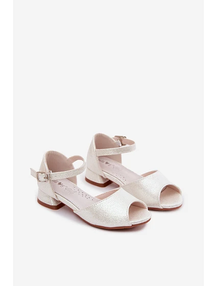 Lesklé Dětské Bílé Sandály model 22147121 - Boto