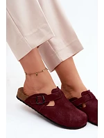 Kožené semišové mules s přezkou Zazoo 1905 tmavě fialové