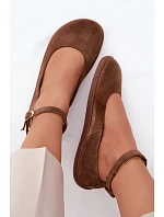 Baleríny Barefoot z přírodního semiše Zazoo 020 Hnědé