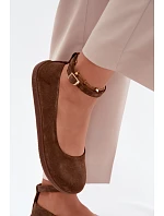 Baleríny Barefoot z přírodního semiše Zazoo 020 Hnědé