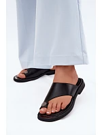 Kožené dámské žabky Vinceza 62307 Černé