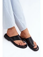 Kožené dámské žabky Vinceza 62307 Černé