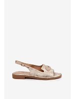 Ženské sandály Ploché S Ozdobou S.Barski KV61-6040 Zlaté