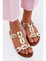 Dámské sandály Ploché Zlaté PL61-0903 S.Barski