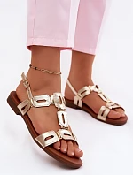Dámské sandály Ploché Zlaté PL61-0903 S.Barski