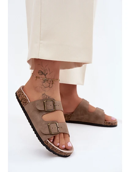 Dámské pantofle s podrážkou Khaki model 22140705 - Boto