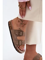 Dámské pantofle s podrážkou Khaki model 22140705 - Boto