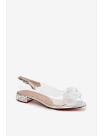 Dámské sandály Průhledné s krystaly D&A MR61-9002 Stříbrné