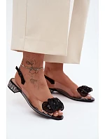 Dámské sandály průhledné s krystaly D&A MR61-9002 Černé