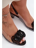 Dámské sandály průhledné s krystaly D&A MR61-9002 Černé