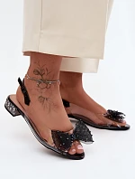 Dámské sandály průhledné s mašlí D&A MR61-9001 Černé