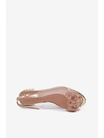 Dámské sandály průhledné s krystaly Zlaté D&A MR61-9002