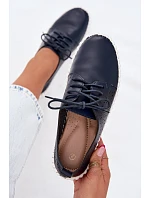 Dámské otevřené polobotky na šněrování tmavě modré Pearla