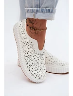 Otevřené Slip-On Boty Na Platformě Bílé Glamma