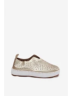 Otevřené Slip-on Sandály na Platformě Zlaté Glamma