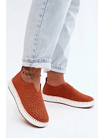 Otevřené slip-on na platformě oranžové Glamma