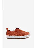 Otevřené slip-on na platformě oranžové Glamma