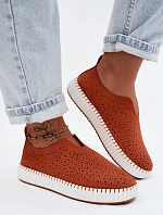 Otevřené slip-on na platformě oranžové Glamma