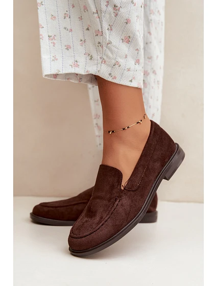 Dámske mokasíny Loafersy z ekologického semišu v čokoládovej farbe Laisie Dámske mokasíny Loafersy z ekologického semišu v čokoládovej farbe Laisie
