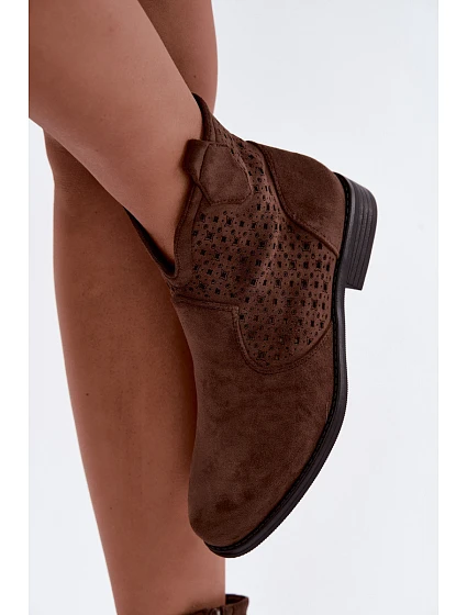 Dámské nízké kozačky s  částí  hnědé model 22366497 - S.Barski