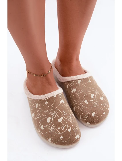 Dámské domácí pantofle s vzorem model 22368051 olivové - Inblu Dámské domácí pantofle s vzorem model 22368051 olivové - Inblu