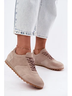 Dámské béžové barefoot boty z přírodní semiš Zazoo N1422