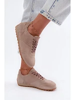 Dámské béžové barefoot boty z přírodní semiš Zazoo N1422