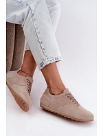 Dámské béžové barefoot boty z přírodní semiš Zazoo N1422