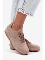 Dámské béžové barefoot boty z přírodní semiš Zazoo N1422