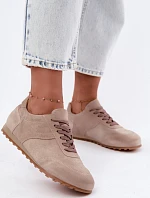 Dámské béžové barefoot boty z přírodní semiš Zazoo N1422