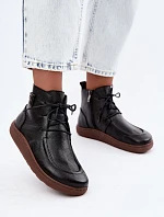 Dámske kožené poltopánky typu barefoot s izoláciou Zazoo 3077, čierne